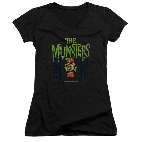 The Munsters/50 Year Logo-junior V-neck-black