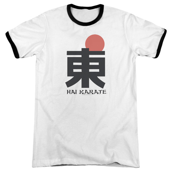 Hai Karate/logo - Adult Ringer - White/black