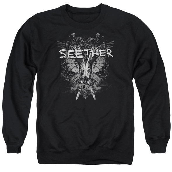 Seether/suffer-adult Crewneck Sweatshirt-black