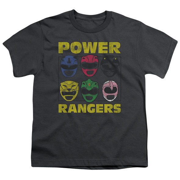 Power Rangers/ranger Heads-s/s Youth 18/1-charcoal