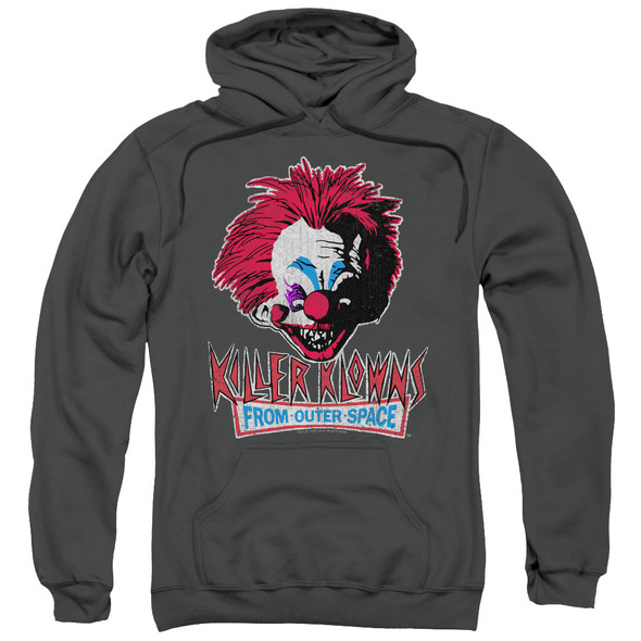 Killer Klowns From Outer Space/rough Clown-adult Pull-over Hoodie-charcoal