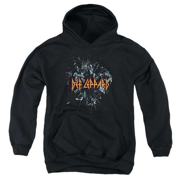 Def Leppard/broken Glass-youth Pull-over Hoodie-black