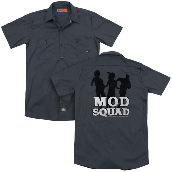 Mod Squad/mod Squad Run Simple (back Print) - Adult Work Shirt - Charcoal