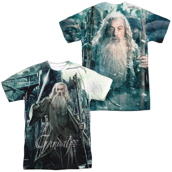 Hobbit/wizard (front/back)-s/s Adult Poly Crew-white