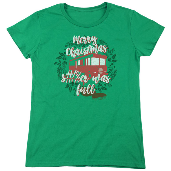 Christmas Vacation/it Was Full-s/s Womens Tee-kelly Green