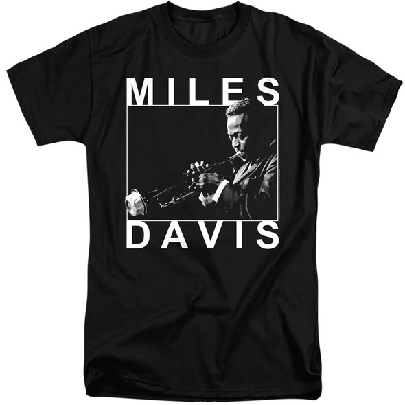 Miles Davis/monochrome-s/s Adult Tall 18/1-black