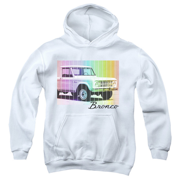 Ford Bronco/retro Rainbow-youth Pull-over Hoodie-white