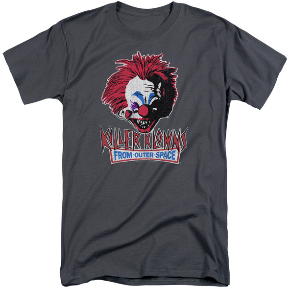 Killer Klowns From Outer Space/rough Clown-s/s Adult Tall 18/1-charcoal