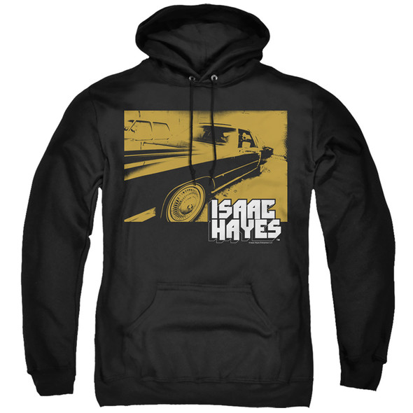 Isaac Hayes/gold Cadillac-adult Pull-over Hoodie-black