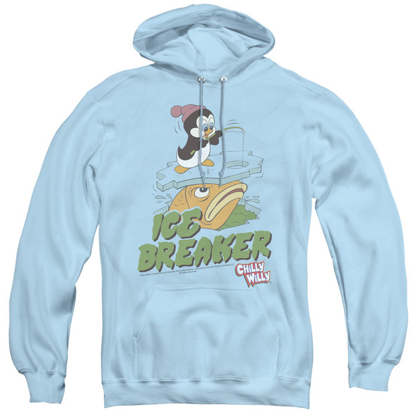 Chilly Willy/ice Breaker - Adult Pull-over Hoodie - Light Blue