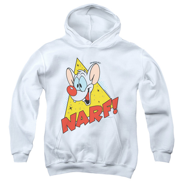 Pinky And The Brain/narf-youth Pull-over Hoodie-white