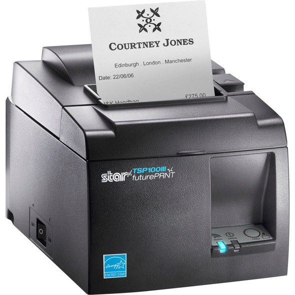 Star Micronics TSP143IIIU GRY US Direct Thermal Printer - Monochrome - Gray - Desktop - Receipt Print