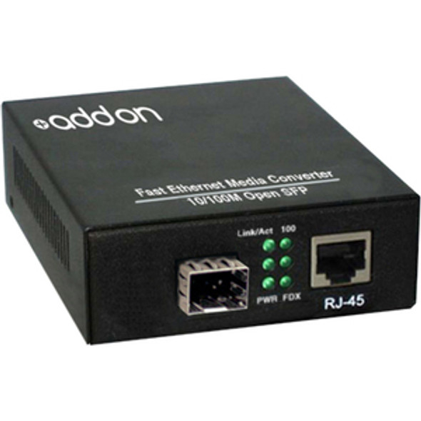 AddOn 10/100Base-TX(RJ-45) to Open SFP Port Media Converter
