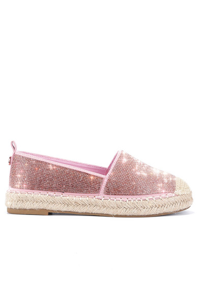 BRENA TAKES THE CAKE SLIP-ON RHINESTONE ESPADRILL FLATS-ROSE GOLD