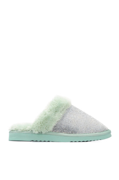 HOLIDAY FUZZY MOMENT SLIPPERS-MINT