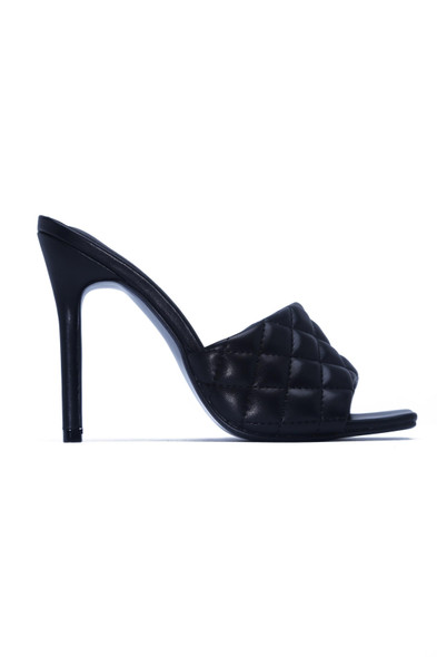 STITCH SQUARE STILETTO SANDAL-BLACK