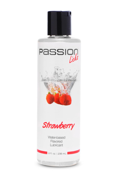 Passion Licks Strawberry Water Based Flavored  Lubricant - 8 Fl Oz / 236 ml