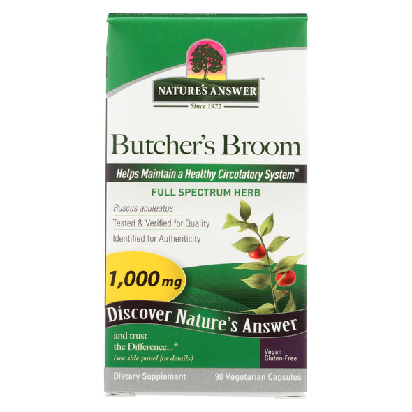 Nature's Answer - Butcher's Broom Root - 90 Vegetarian Capsules