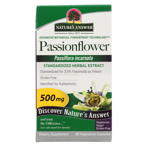 Nature's Answer - Passionflower Extract - 60 Vegetarian Capsules