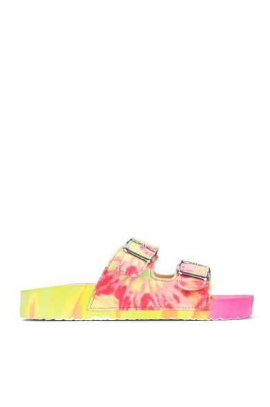 JEWELED AND DYING OVER FLAT SANDALS-TIE DYE