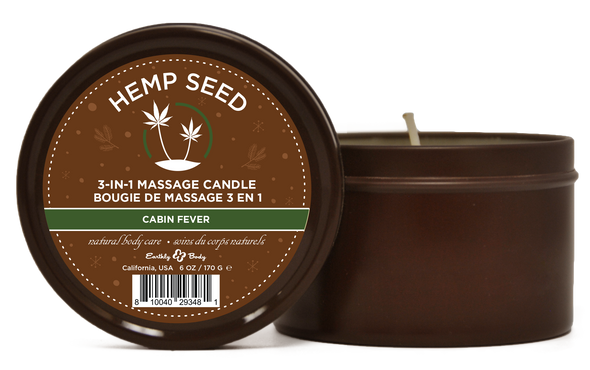 Hemp Seed 3-in-1 Massage Candle Cabin Fever 6oz/  170 G