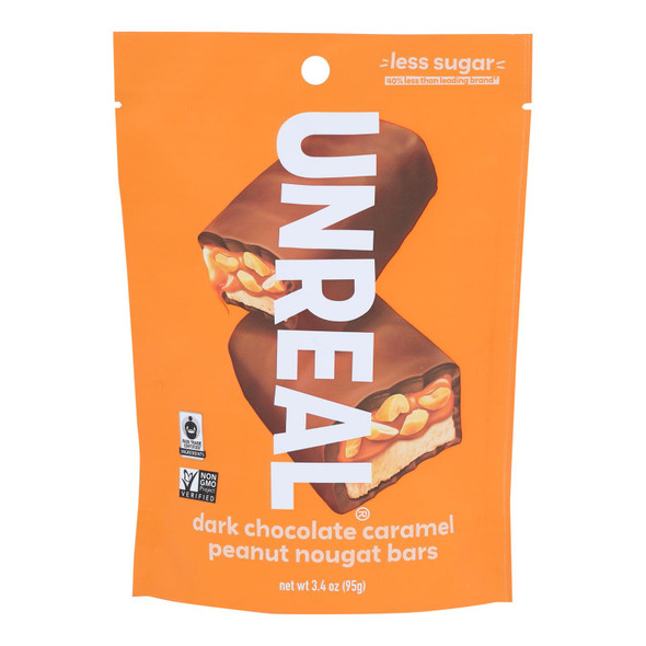 Unreal - Bar Chocolate Caramel Peanut Noug - Case Of 6-3.4 Oz