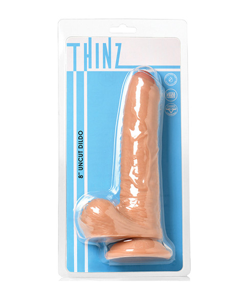 Curve Toys Thinz 8" Uncut Dildo W/balls - Light