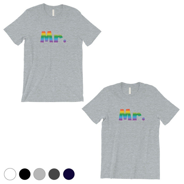 LGBT Mr. Mr. Rainbow Grey Matching Shirts