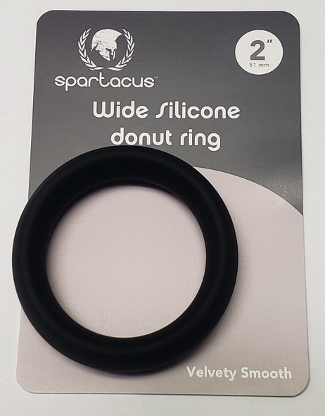 Wide Silicone Donut Ring Black "