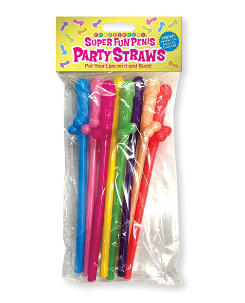 Super Fun Penis Multicolor Straws