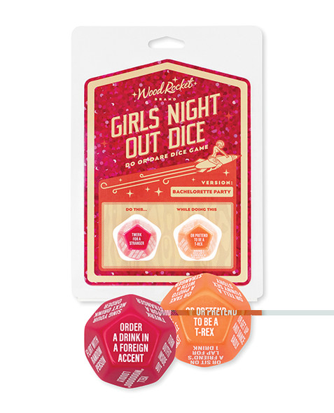 'wood Rocket Girls Night Out Do Or Dare Dice Game - Red