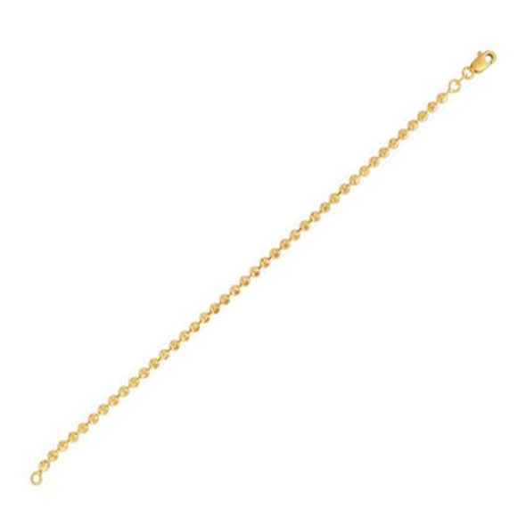 Moon Cut Bead Chain in 14k Yellow Gold (3.0 mm)