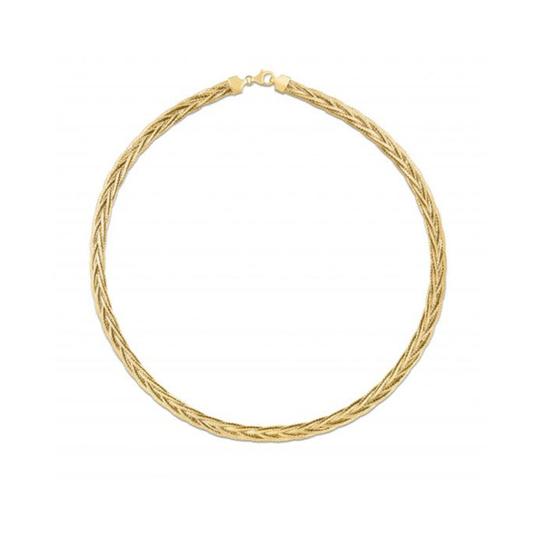 14k Yellow Gold Rapunzel Woven Necklace