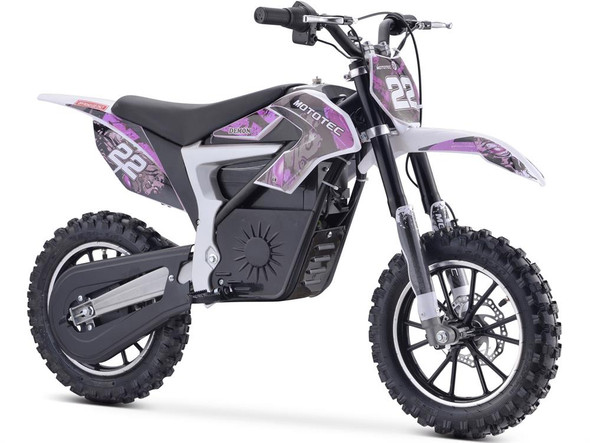 Mototec 36v 500w Demon Electric Dirt Bike Lithium Purple