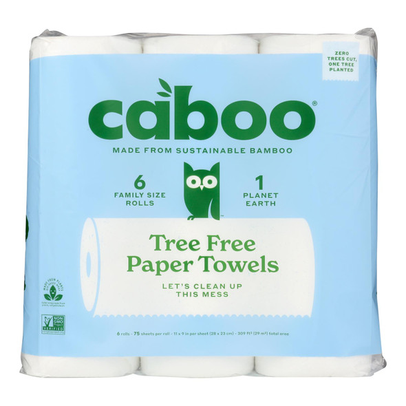 Caboo - Paper Towels 75 Sheet - Case Of 4-6 Pack