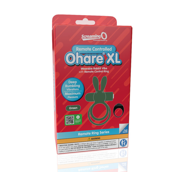 Screaming O Remote Controlled Ohare XL Vibrating  Ring - Green