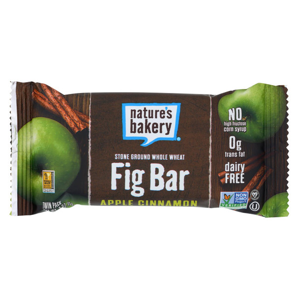 Nature's Bakery Stone Ground Whole Wheat Fig Bar - Apple Cinnamon - Case Of 12 - 2 Oz.