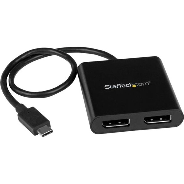 StarTech.com USB-C to DisplayPort Multi Monitor Adapter - USB Type-C 2-Port MST Hub - USB C to 2x DP Splitter - USB Type C to DP MST Hub