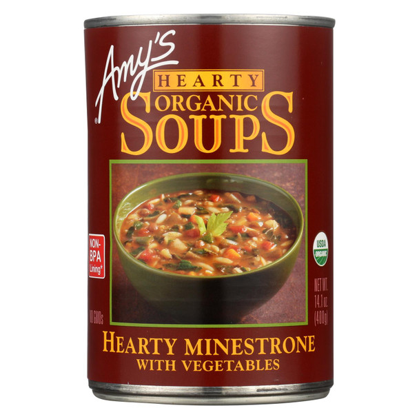 Amy's - Organic Hearty Vegetable Minestrone Soup - Case Of 12 - 14.1 Oz