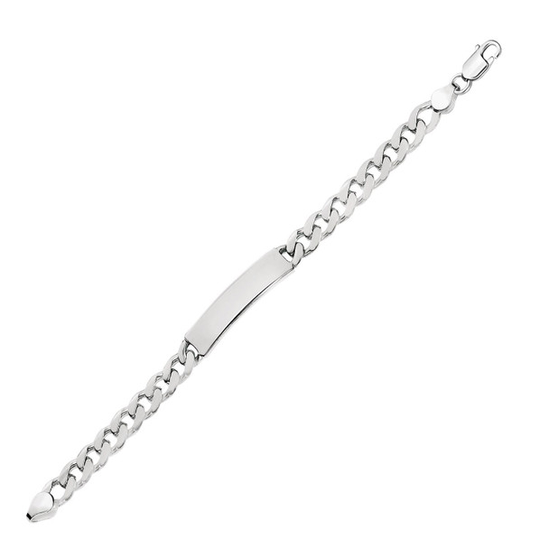 Sterling Silver ID Men's Bracelet with Curb Style Chain