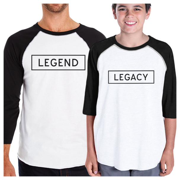 Legend Legacy 3/4 Sleeve Baseball T-Shirt Unique Baby Shower Gifts - 3PBST008BKWT MXL  YXL