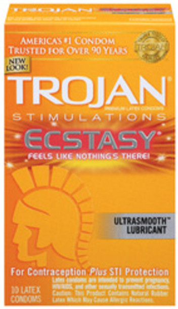 Trojan Ultra Ribbed Ecstasy 10 Pack - EOP7606-09