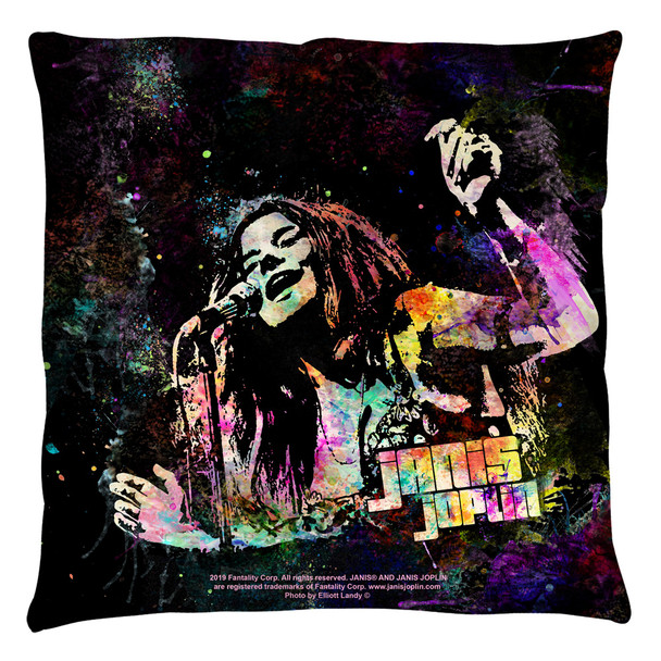 Janis Joplin/colorful - Throw Pillow