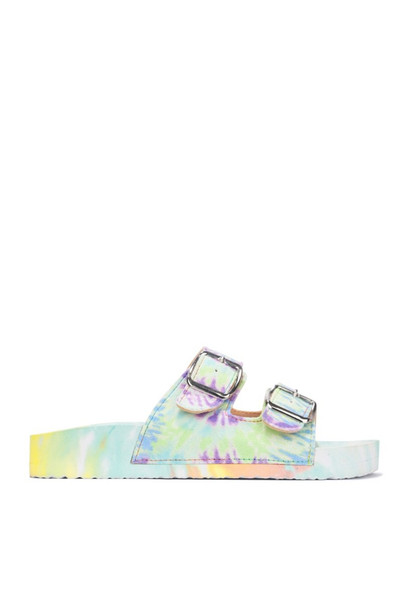 JEWELED AND DYING OVER FLAT SANDALS-MINT