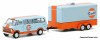 Greenlight 1:64 1972 Ford Club Wagon & Enclosed Car Trailer: Gulf Oil