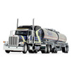 Last One!! DCP by FG 1:64 Peterbilt 389 w/ 70" Sleeper, Black/Blue w/ Brenner Chemical Tank Trailer: Time DC