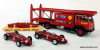 Brekina 1:87 1956 Fiat 640 Car Transporter w/ Ferrari Race Cars & Figurines Set