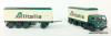Brekina 1:87 Fiat 690 Millepiedi w/Pup Trailer: Alitalia Airlines