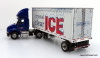 Only One! First Gear 1:64 International 8600 Day Cab w/ 28' Refrigerated Trailer: Crystal Clear Ice