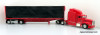 Only One! Tonkin Replicas 1:53 Peterbilt 386 Sleeper Cab w/ GDC Curtain Side Flatbed Trailer: Show Truck, Red
